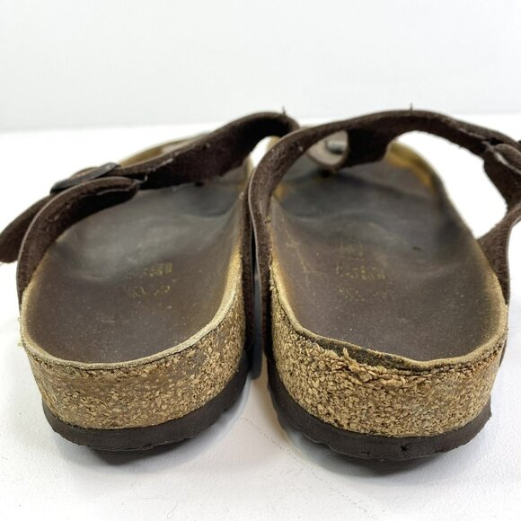 Birkenstock Sandals Size 37 US 6 Betula Gizeh Slip On Shoes Leather Brown - Picture 5 of 7